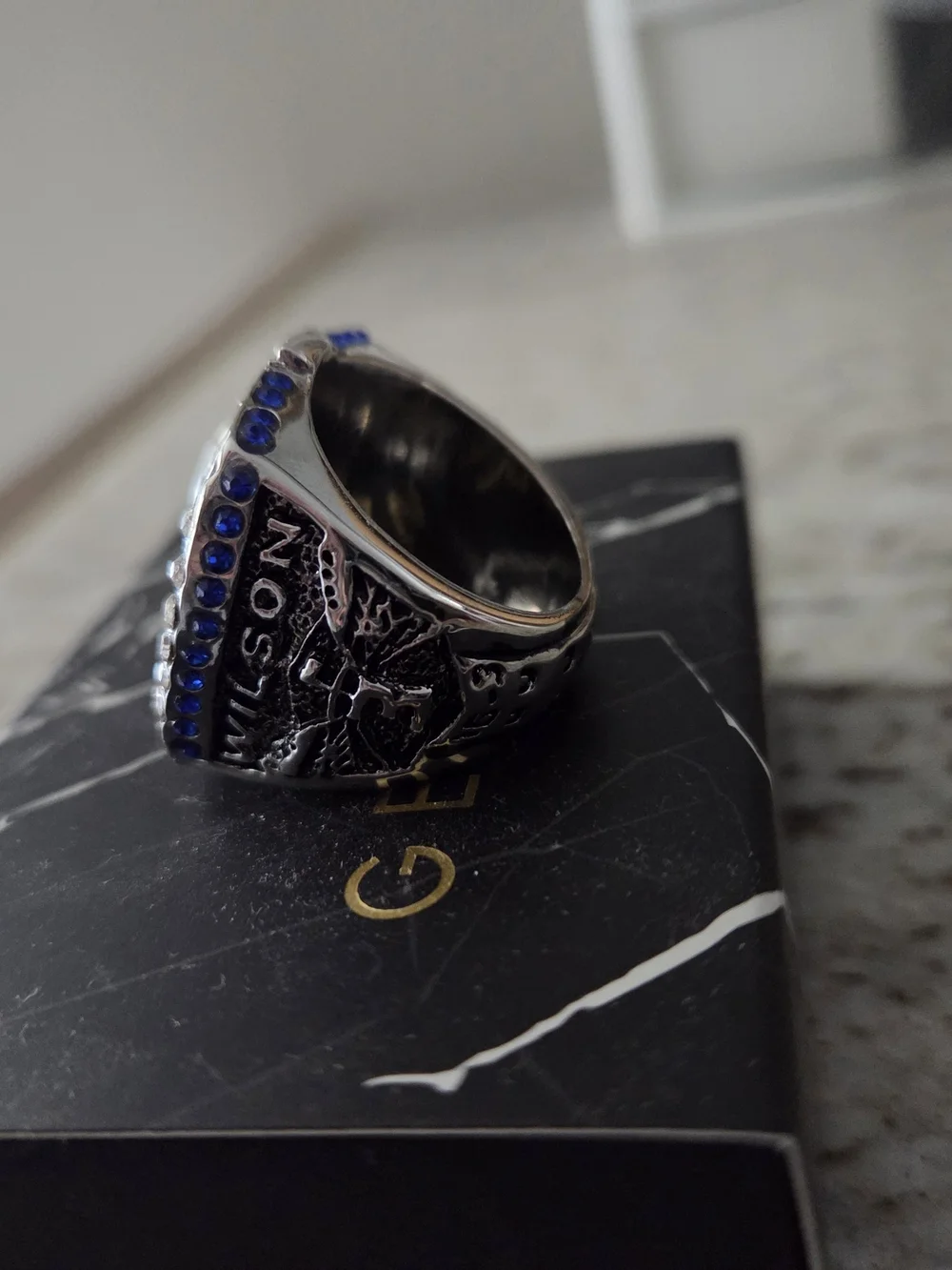 Champions World Ring Style Crystal Statement Ring - Silver